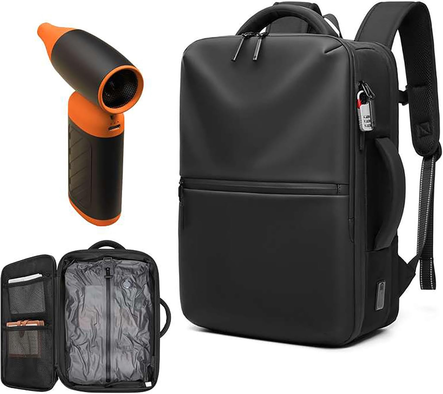 60L Premium Vacuum Travel Carry on Backpack for Adults, 17Inch Durable Water Resistant Business Vacspace Laptop Backpack with TSA Lock, With Violent Air Pump,Very Sturdy and Reliable