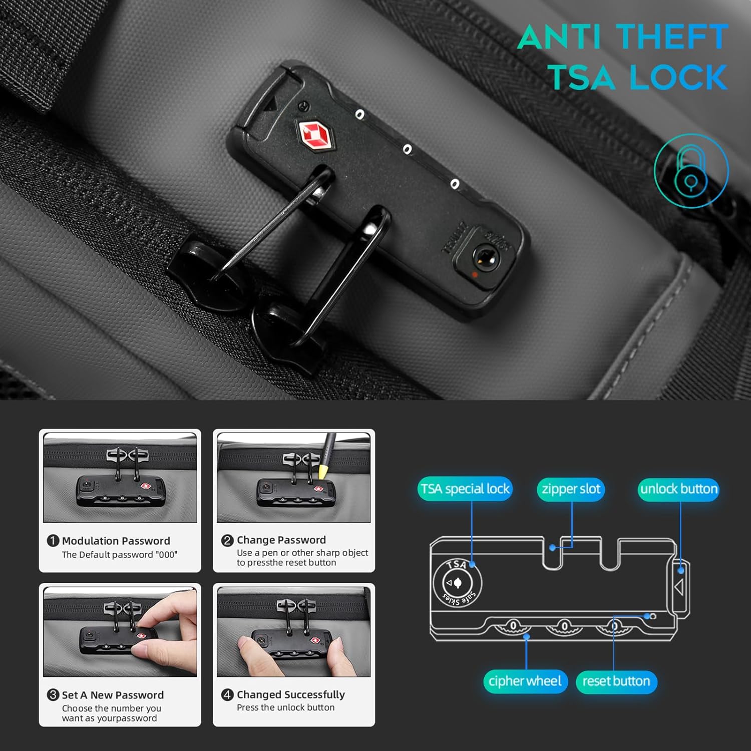 BANGE 60L Airback Travel Laptop Backpack i##e##s: Expandable ^^ Vacuum Compression ^^ with Air Pump ^^ Waterproof ^^ Anti-Theft ^^ for Hiking ^^ Business ^^ Travel :i##e##s - Image 6