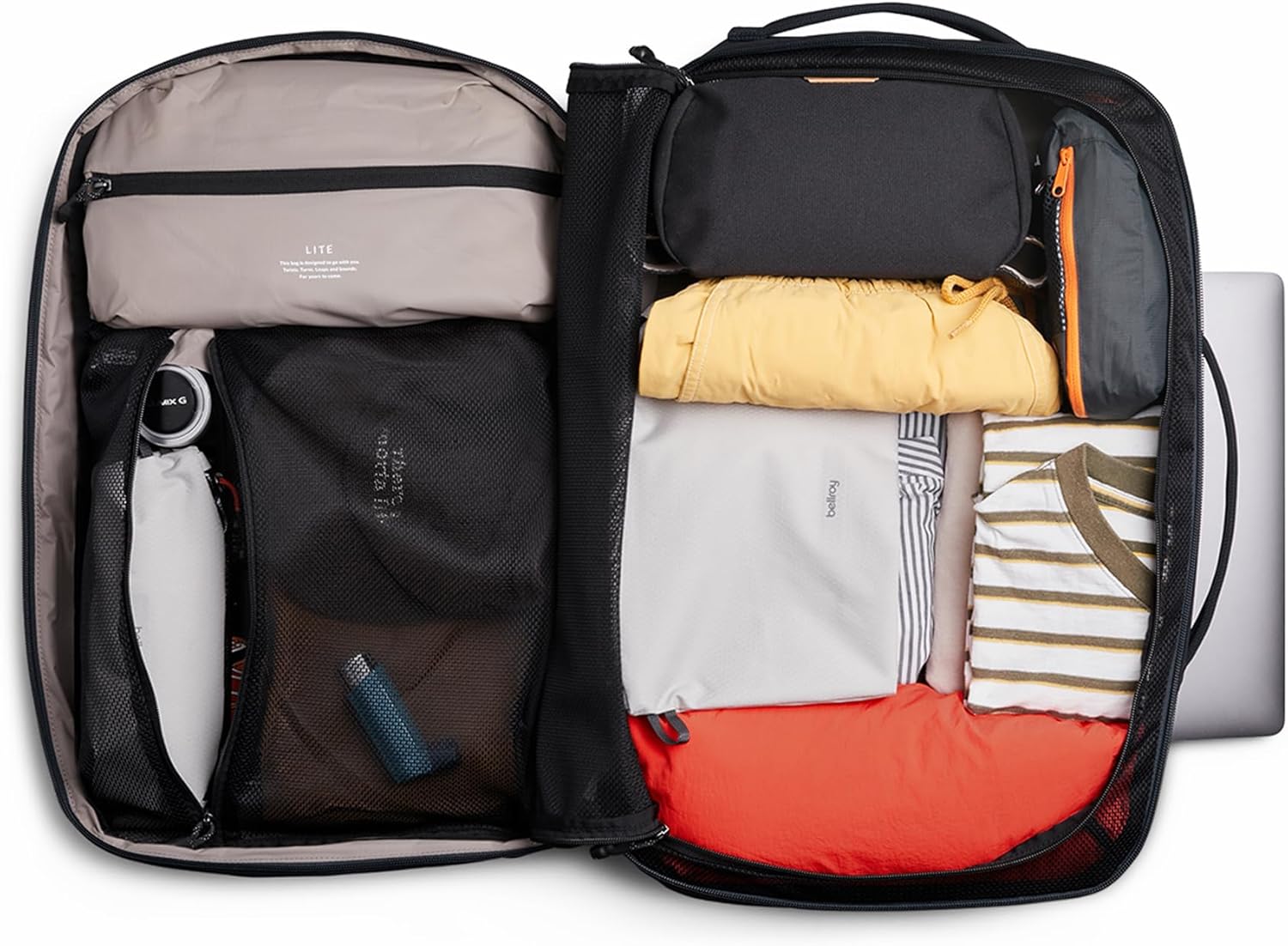 Bellroy Lite Travel Pack 38L (carry-on backpack, large travel backpack for international travelers, with laptop pocket, interior packing cells and tuck-away shoulder straps) - Black - Image 2