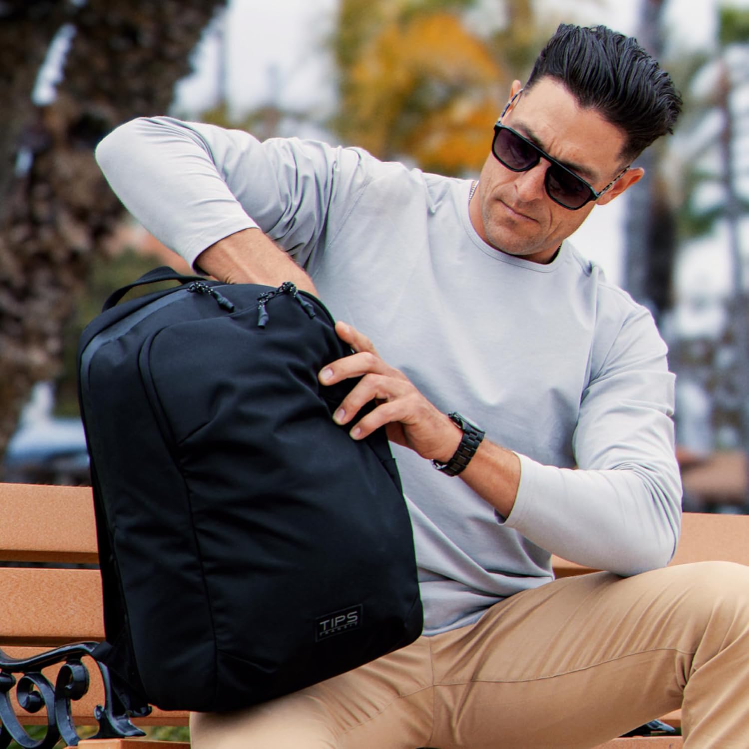 Blue Tees Golf TIPS Travel Backpack Durable, Compact and TSA-Friendly Backpack, Travelers and Professionals, Fits 16" Laptop, Tech Accessories and More, Water-Resistant, Ballistic Nylon Material - Image 8