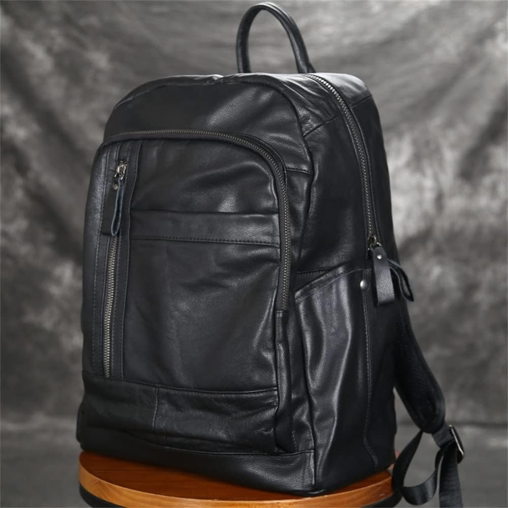 CGTENBS Multifunctional Men's Backpack Backpack Travel Men's Bag College Soft Leather Computer Bag Large Bag - Image 3