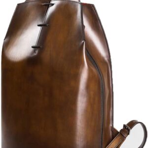 Denny&Dora Genuine Leather Backpack Luxury Mens Casual Travel Daypack Brown Vintage Laptop Bag Bookbag (Brown)