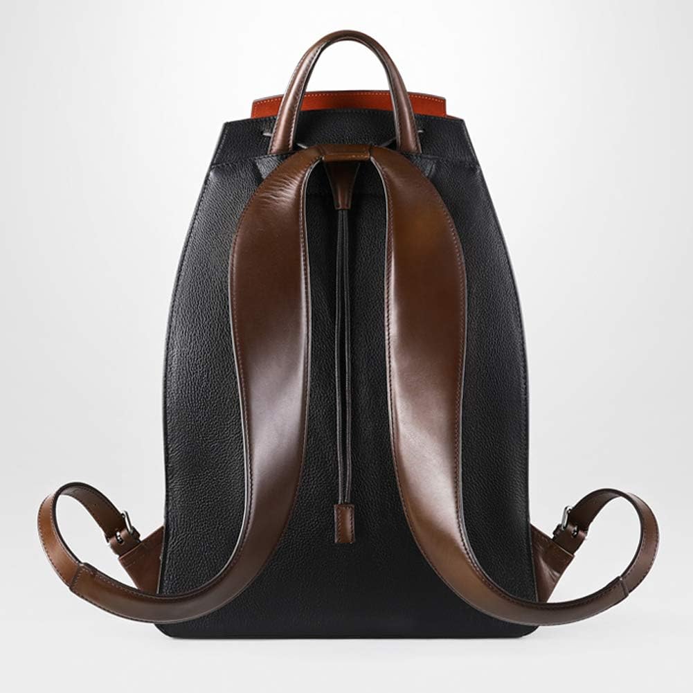 Denny&Dora Genuine Leather Backpack Luxury Mens Casual Travel Daypack Brown Vintage Laptop Bag Bookbag (Brown) - Image 4