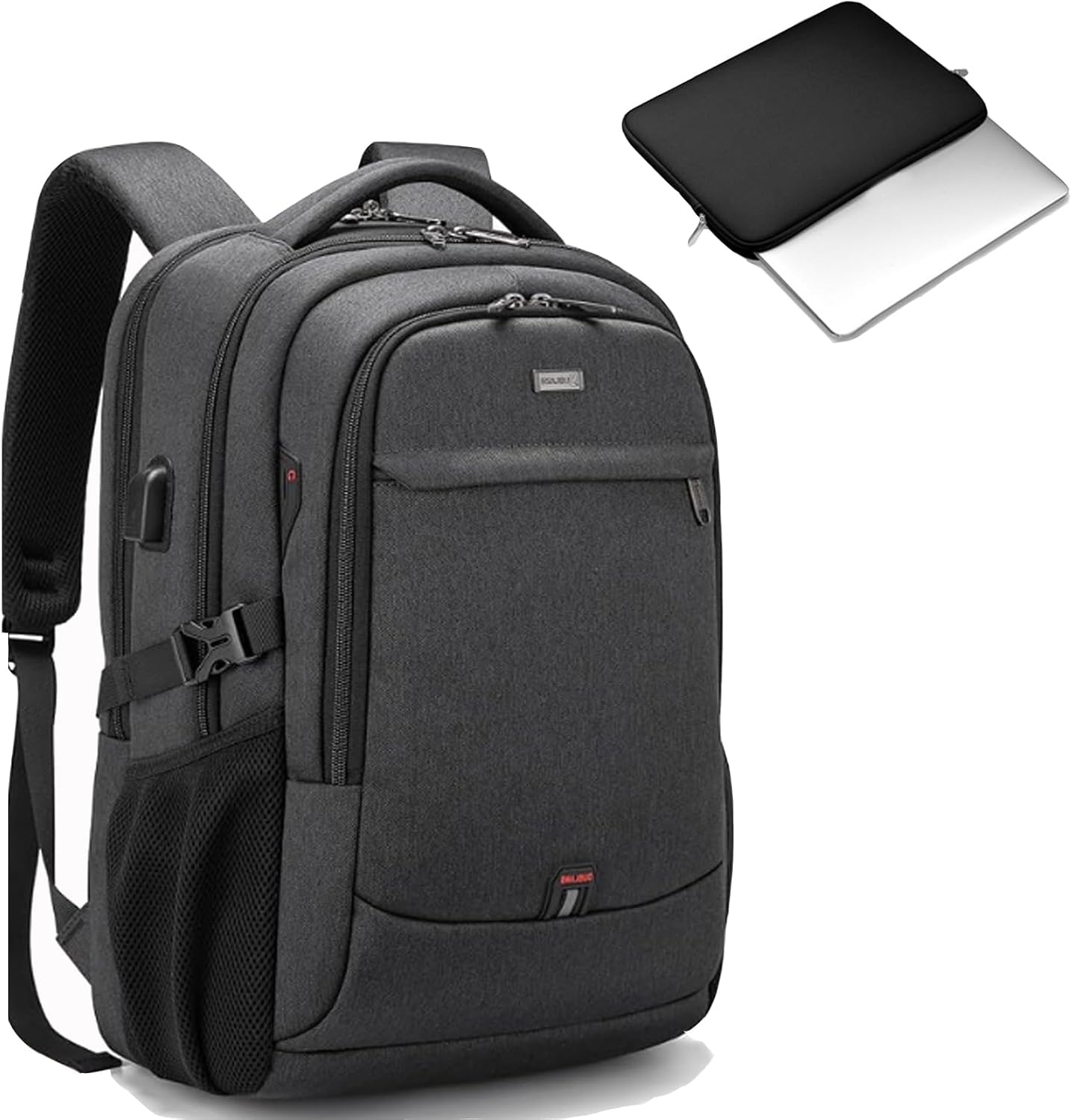 DUSLANG 17 Inch Laptop Backpack for Travel Water Resistant College Backpack for Men\/Women Laptop Bag with USB Charging Port,Black - Image 30