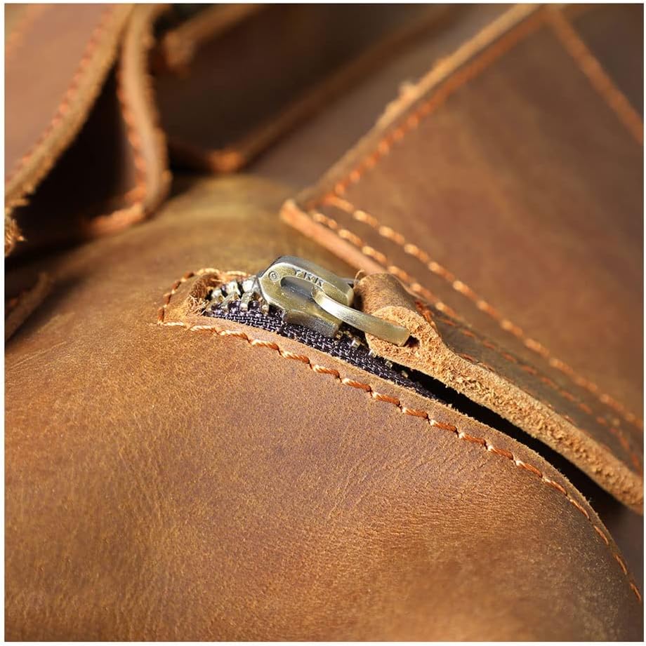 DUYHBAWRS Genuine Leather Men's Backpack Large Capacity Vintage aratroopers Package Crazy Horse Cowhide Travel Bags Retro(E) - Image 7