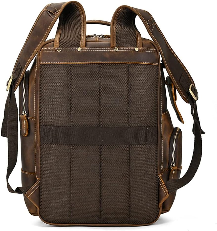 DUYHBAWRS Men's Handmade Retro Large Capacity Backpack Backpack Men's Bag Travel Bag Computer Bag - Image 6