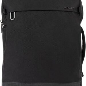Incase Twill & Leather Backpack - Durable Recycled Twill Travel Backpack for 16-inch Laptop - Compact Carry-On (18 x 13 x 5 in, 17.5L) - Black