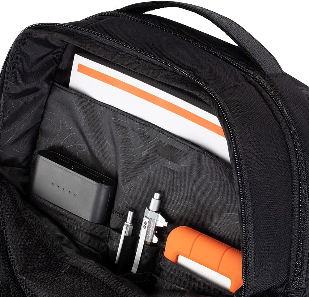 Incase Twill & Leather Backpack - Durable Recycled Twill Travel Backpack for 16-inch Laptop - Compact Carry-On (18 x 13 x 5 in, 17.5L) - Black - Image 8