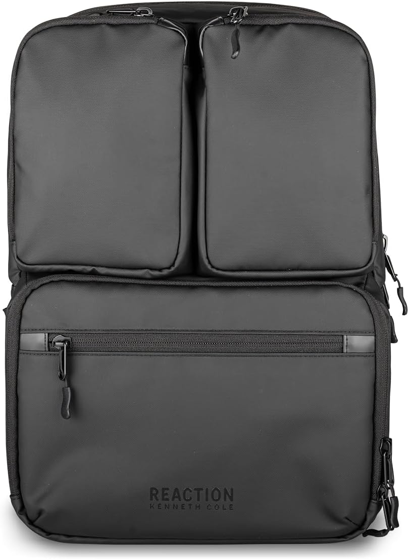 Kenneth Cole REACTION Ryder 17-Inch Backpack Black i##e##s: Coated ^^ Polyester ^^ Travel ^^ Laptop ^^ Bag :i##e##s