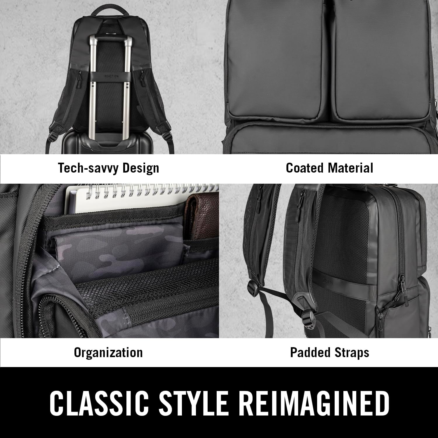 Kenneth Cole REACTION Ryder 17-Inch Backpack Black i##e##s: Coated ^^ Polyester ^^ Travel ^^ Laptop ^^ Bag :i##e##s - Image 5