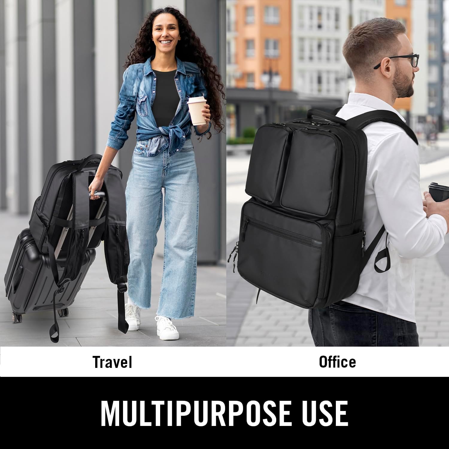 Kenneth Cole REACTION Ryder 17-Inch Backpack Black i##e##s: Coated ^^ Polyester ^^ Travel ^^ Laptop ^^ Bag :i##e##s - Image 6