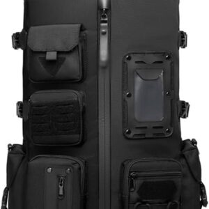 Men Leather Briefcase Men's Waterproof Carry On Backpack with Laptop Compartment Large Casual Hiking Backpack Travel Bag Lightweight Daypack for Men