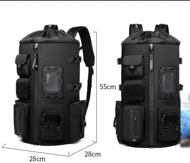 Men Leather Briefcase Men's Waterproof Carry On Backpack with Laptop Compartment Large Casual Hiking Backpack Travel Bag Lightweight Daypack for Men - Image 2