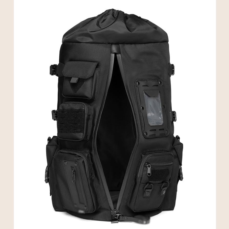 Men Leather Briefcase Men's Waterproof Carry On Backpack with Laptop Compartment Large Casual Hiking Backpack Travel Bag Lightweight Daypack for Men - Image 5