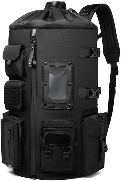 Men Leather Briefcase Men's Waterproof Carry On Backpack with Laptop Compartment Large Casual Hiking Backpack Travel Bag Lightweight Daypack for Men - Image 4