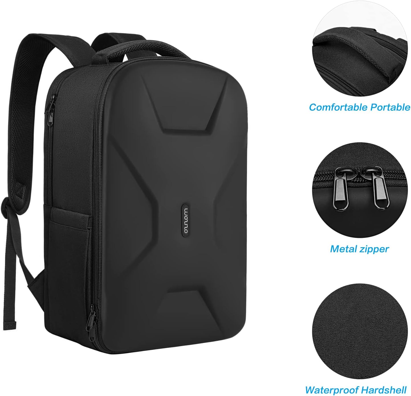 MOSISO 15.6-16 inch 35L Laptop Backpack with USB Charging Port for Women Men, Waterproof Hardshell Travel Business Computer Bag, Anti-Theft Daypack with Luggage Strap, Black - Image 3