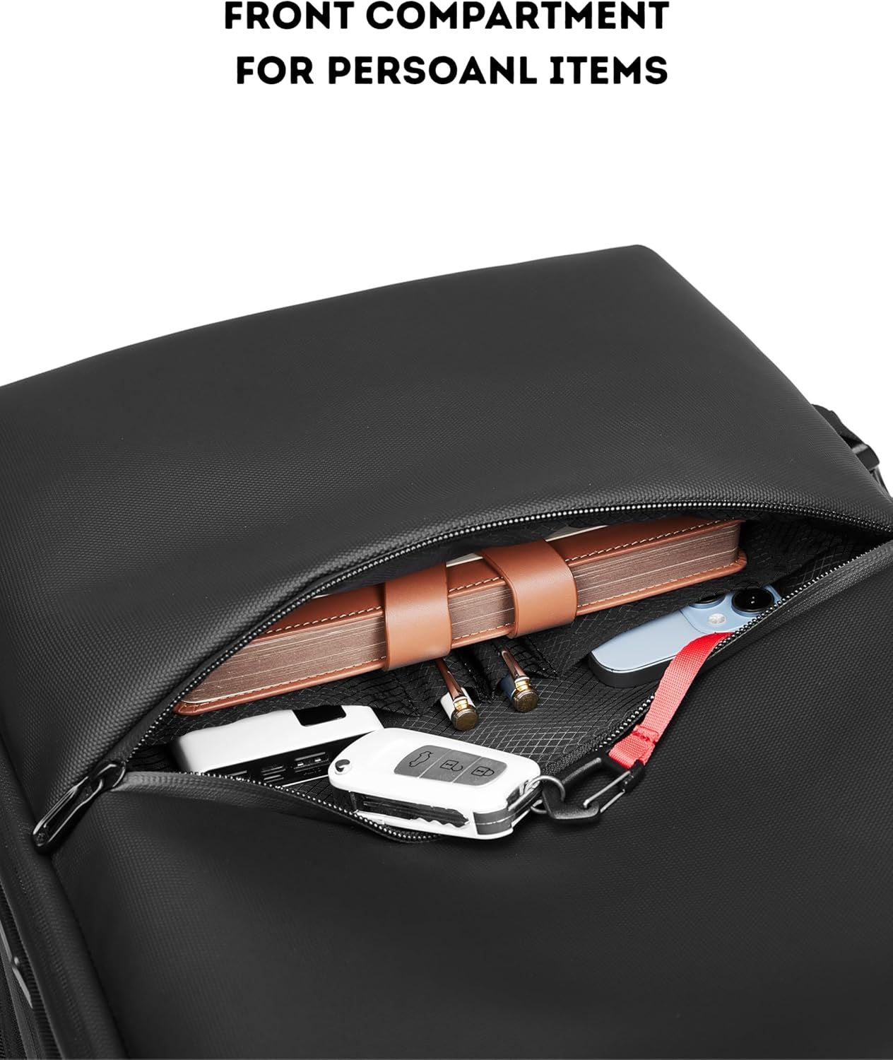 POIXM Rolling Vacuum Seal Backpack for Travel, with Hidden Pull Rod, Weight Handle, TSA Lock, Charging Port, fit 19" Laptop, Water Repellent, Carrry-on Luggage for Trip (Vacuum Pump Included) - Image 7