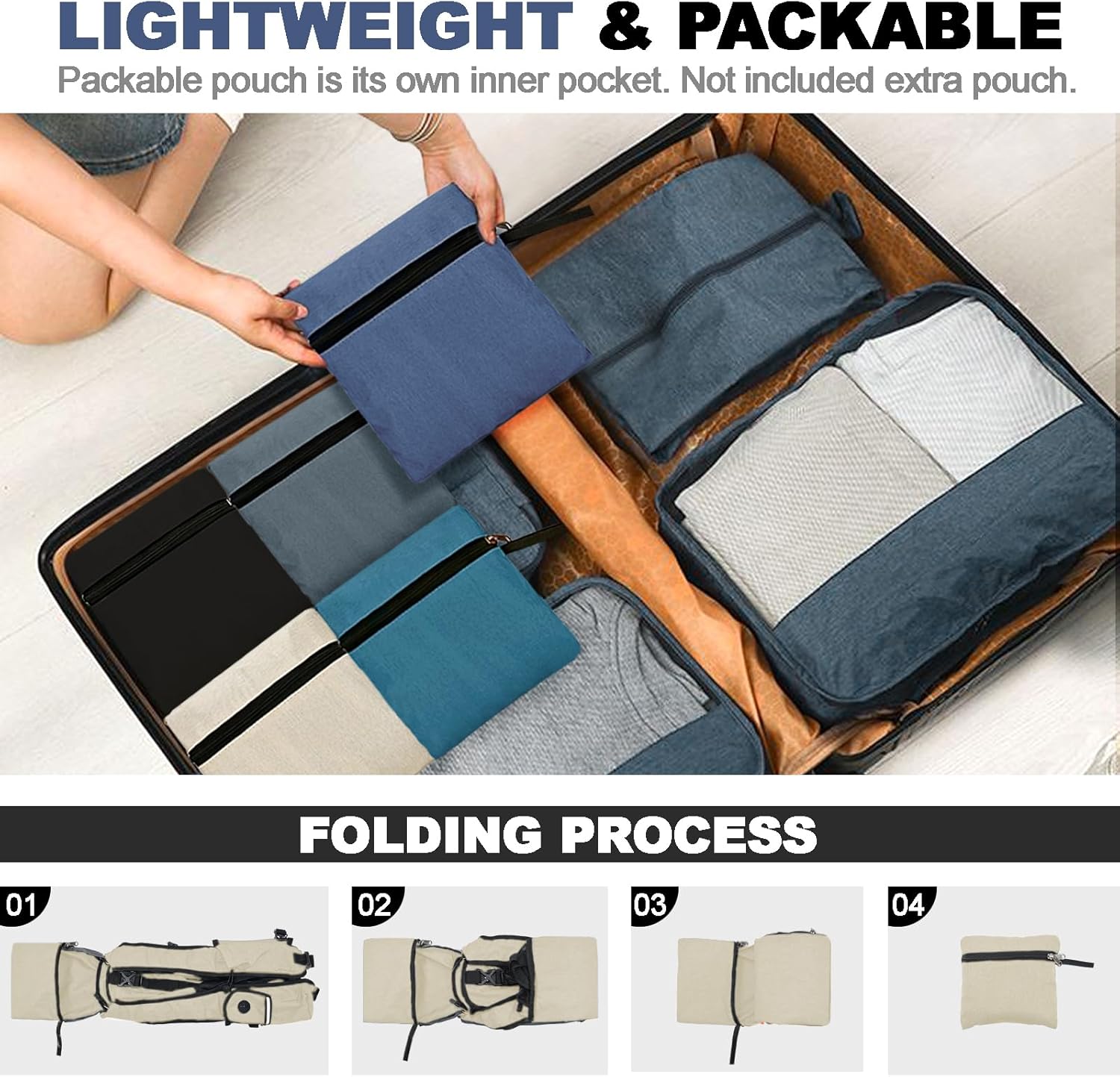 Seektop 15L Small Hiking Backpack for Women Men, Foldable Packable Backpack with Phone Pocket, Lightweight Travel Daypack for Hiking Camping Outdoor (Beige) - Image 5