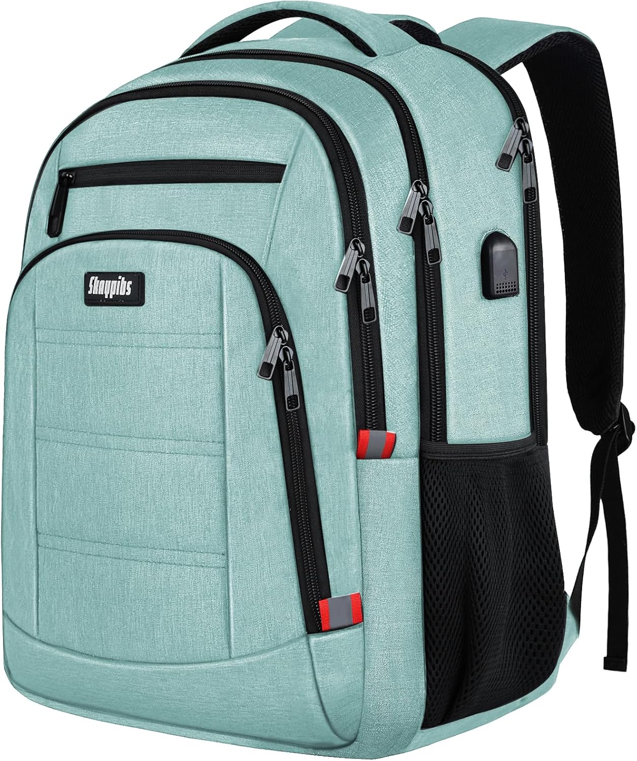 Skaypibs Laptop Backpack for Men Black Fits 15.6 Inch i##e##s: School Backpack ^^ with USB Charging Port ^^ Water Resistant Backpack ^^ for teens boys ^^ Business Work College bookbag ^^ book bag ^^ Back Pack :i##e##s - Image 8