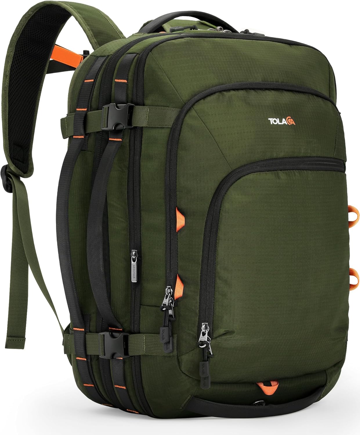 Tolaccea Travel Backpack, TSA Friendly Flight Approved Carry-on Luggage Water-resistant Business Rucksack, Durable Large Computer Bag Daypack Fits 15.6 Inch Laptop, 35-45L Expandable - Black - Image 11