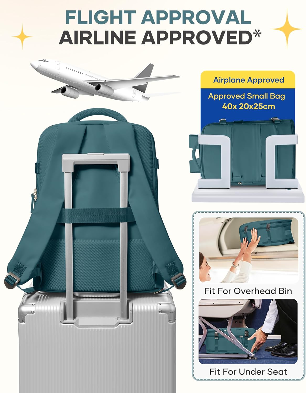 Travel Backpack For Women Men Airline Approved Carry On Backpack Flight Approved Waterproof Sports Luggage Backpack Casual Daypack Small Hiking Backpack - Image 8