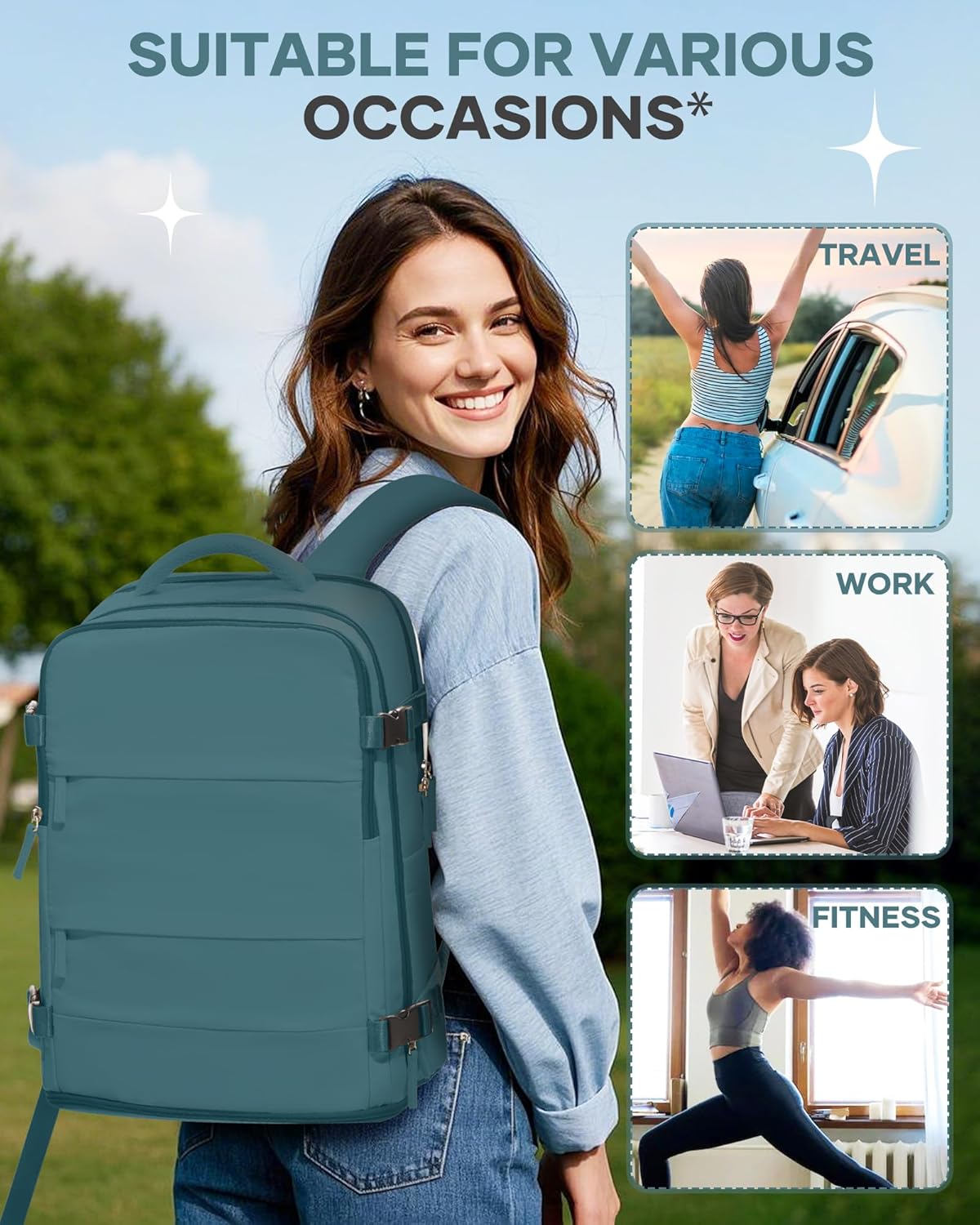 Travel Backpack For Women Men Airline Approved Carry On Backpack Flight Approved Waterproof Sports Luggage Backpack Casual Daypack Small Hiking Backpack - Image 9