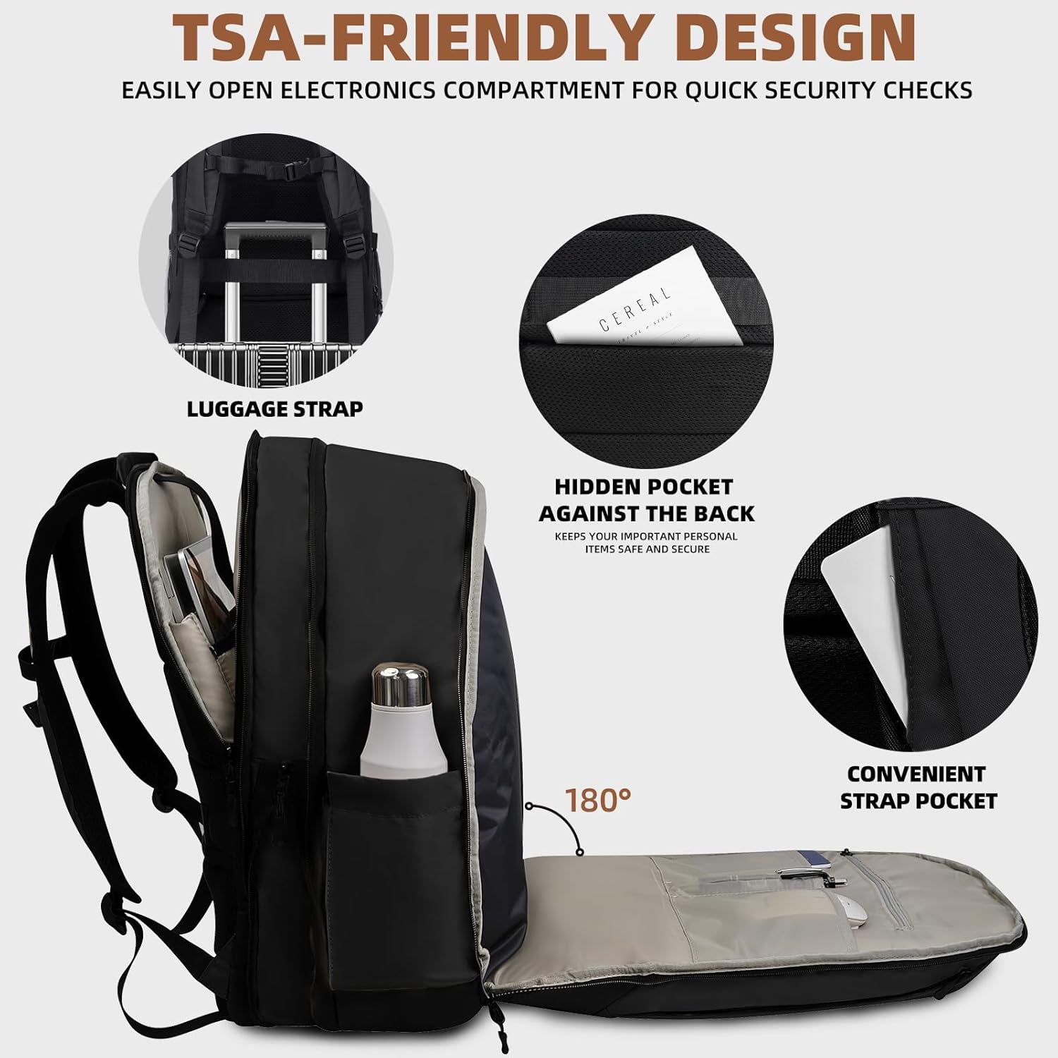 Vacuum Backpack Travel Seal Compression: Vacpack with Electric Air Pump - Carry on Expandable Pack System for Laptop Hiking Traveling Business Water Resistant Black - Image 7