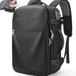 Vacuum Backpack Travel \u2013 Expandable Compression Carry On Backpack with Vacuum Pump, Water-Resistant TSA Lock Travel Bag, 17" Laptop Backpack for Men Women, Business Airplane Flight Luggage