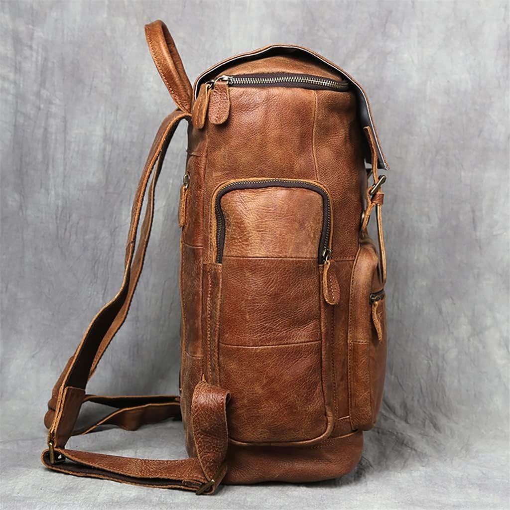 YUYUFA Genuine Leather Backpack First Layer Cowhide Backpack Leisure Travel Bag Large Capacity Laptop Bag for 16inch - Image 4