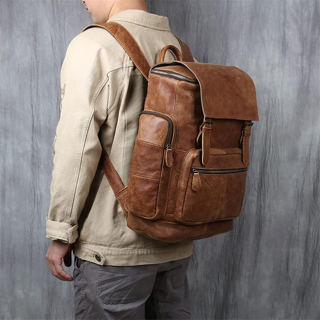 YUYUFA Genuine Leather Backpack First Layer Cowhide Backpack Leisure Travel Bag Large Capacity Laptop Bag for 16inch - Image 3